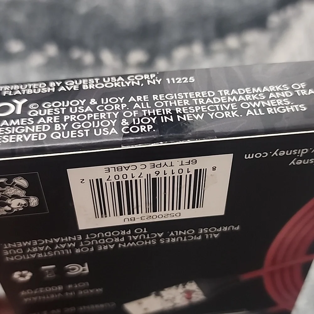 Disney Red Charging Cable with Mickey Design